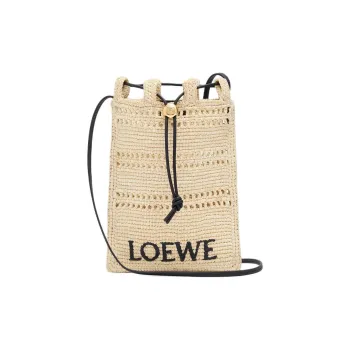 LOEWE Plant Material Crossbody Bag Women's Natural & Black
