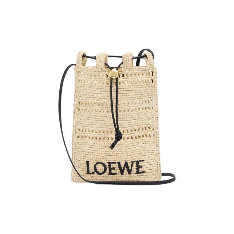 LOEWE Plant Material Crossbody Bag Women's Natural & Black-0