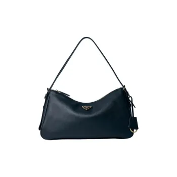 PRADA Aimee Leather Handbag, Shoulder Bag Women's Black
