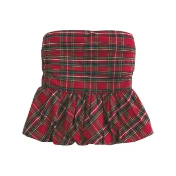 Hollister T Shirt Women's Red Plaid