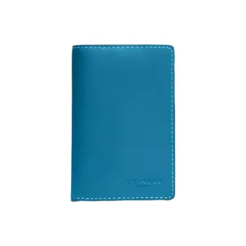 COACH Id Zip Wallet Calfskin Card Holder Wallet Men's Blue