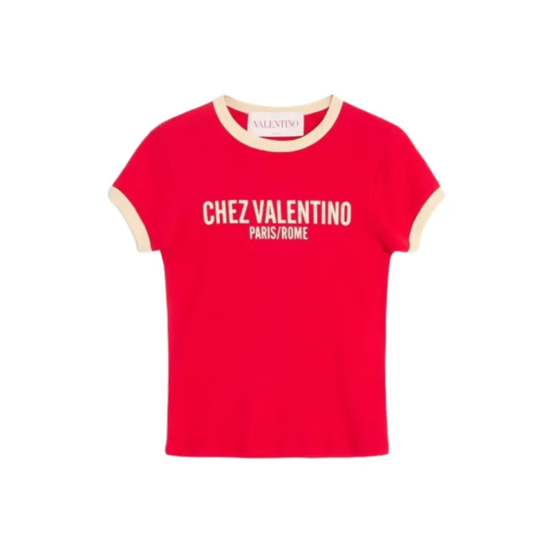 Valentino Chez Valentino Printed Crewneck T Shirt-0