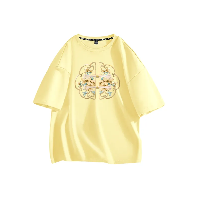 Cotton Drop Shoulder Sleeve T Shirt Women's-27