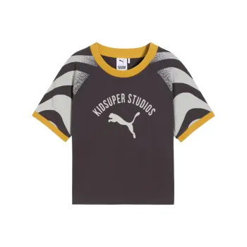 PUMA x KIDSUPER STUDIOS Raglan Sleeve T Shirt Women's Black Gray