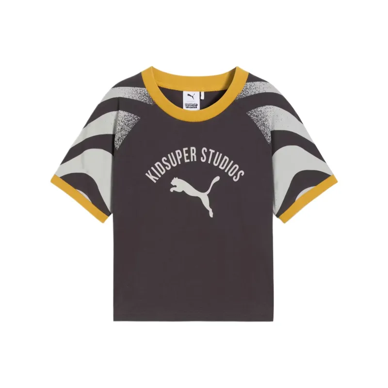 PUMA x KIDSUPER STUDIOS Raglan Sleeve T Shirt Women's Black Gray-0