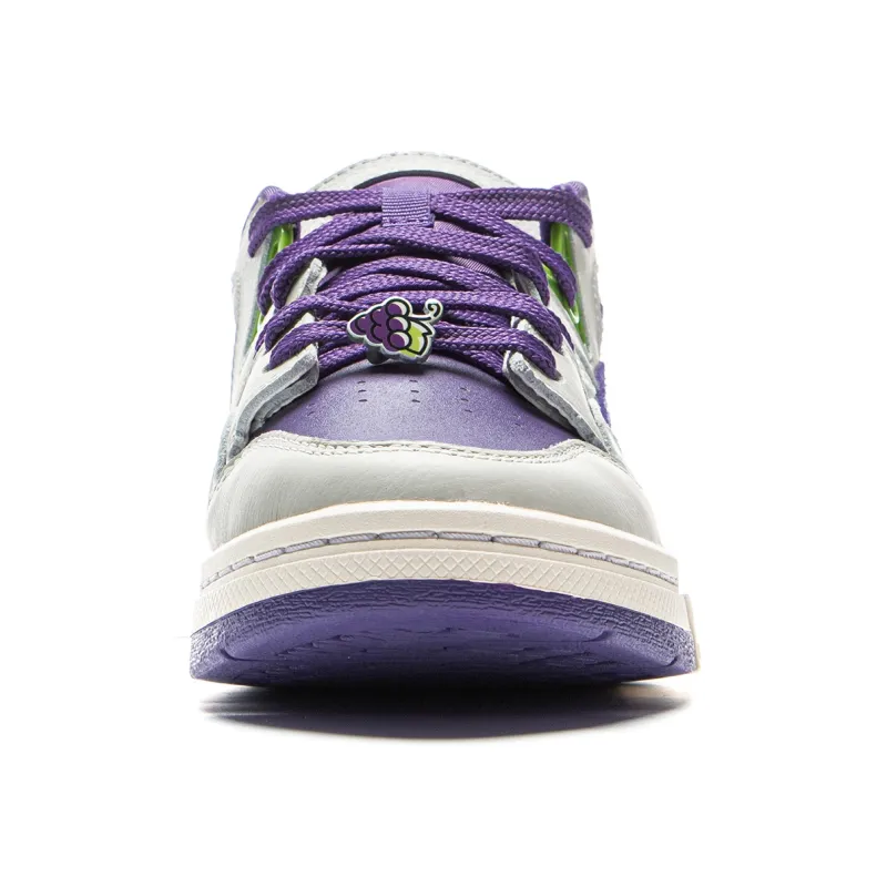 LiNing Wei Wu PRO Coverage Slip Resistant Low Top Skateboard Shoes Women's Gray Purple-4