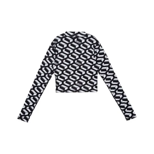 Palladium Crop Tops Women's White Base Black Mixed