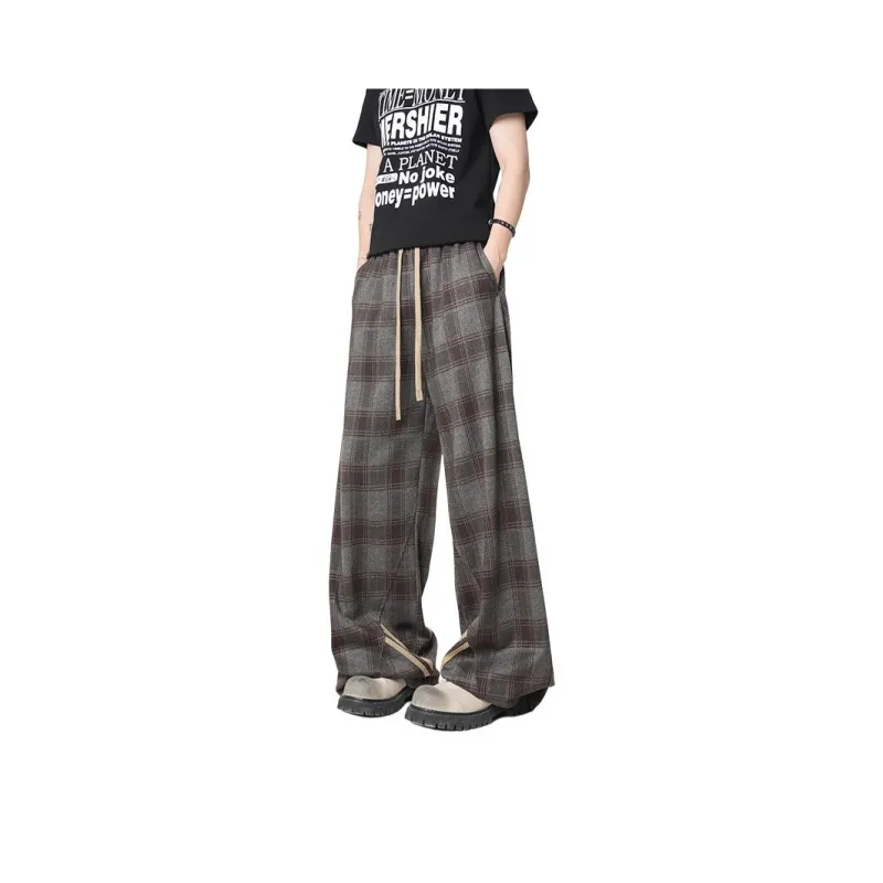 HOKLV Casual Pants Unisex Light Coffee-0