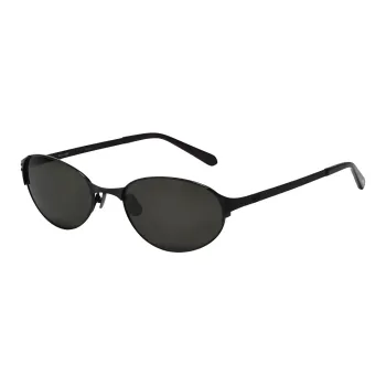 Fakeme Titanium Oval Sunglasses Unisex Black