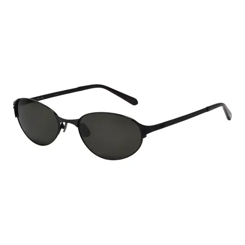 Fakeme Titanium Oval Sunglasses Unisex Black