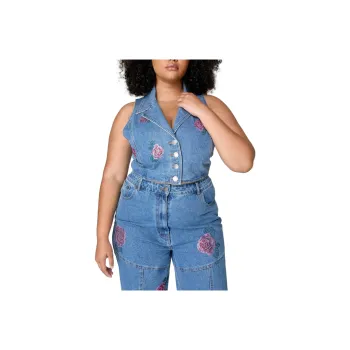 NASTY GAL Tank Tops Women's Denim Blue