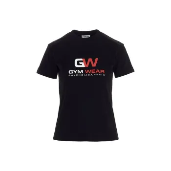 Balenciaga Gym Wear Logo Tee 'Black'