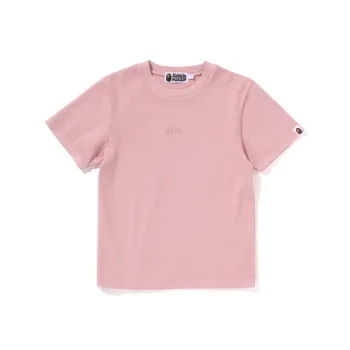 A BATHING APE Women's Pigment Dyed Rib Tee Pink