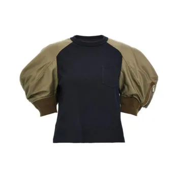Sacai Puff Sleeved Panelled T Shirt