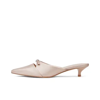 CHARLES&KEITH Composite Sole Closed Toe Slippers 4cm Women's Nude Flesh