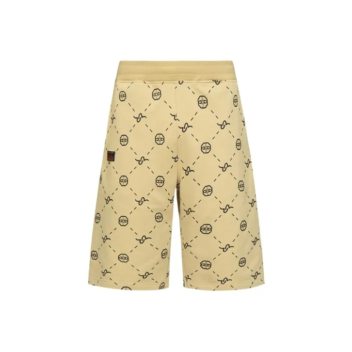 EVISU Sports Shorts Men Apricot All Over Print-0