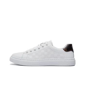 JIETEGONGYANG Lightweight And Breathable Low Top Skateboard Shoes Men's White