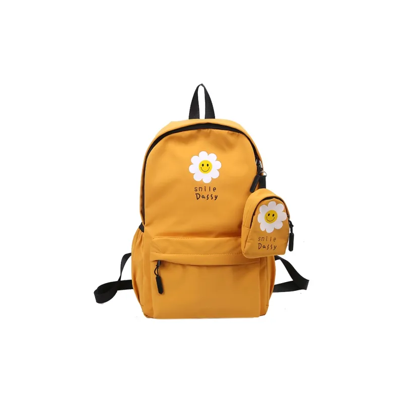 Yalu Canvas Backpack Unisex Black/Pink/Watermelon Red/Yellow/Green/Blue-16