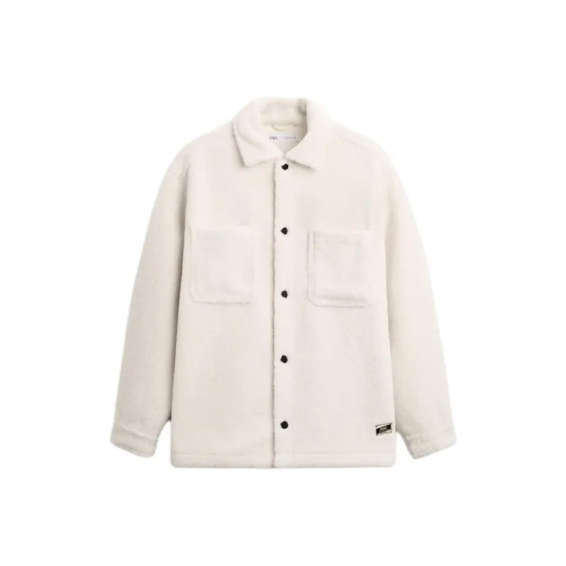 ZARA Jackets & Coats Men's Raw White-0