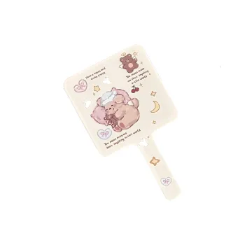 LUTEDAN Cartoon HD Handheld Portable Stand Up Makeup Mirror Grooming