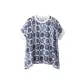 White Base Blue Navy Blue Print