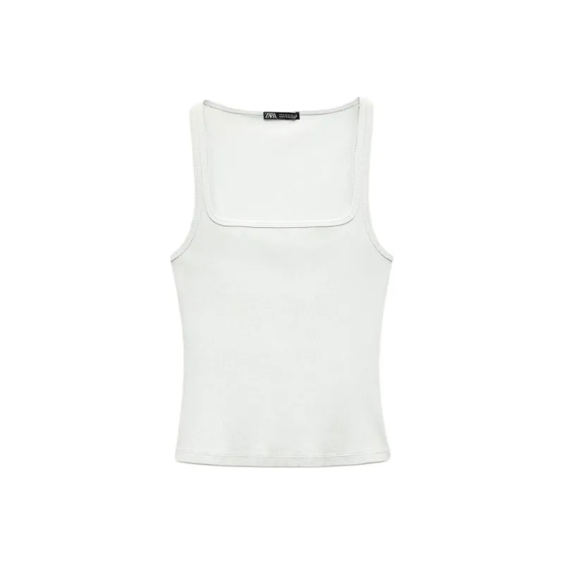ZARA Tank Tops Women's Gray-0