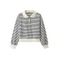 White with Blue Stripes