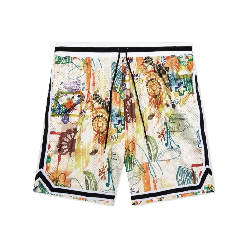 John Elliott Game Scribble print Shorts-0