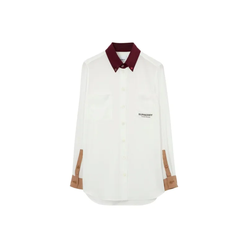Burberry Contrast panel Silk Shirt-0
