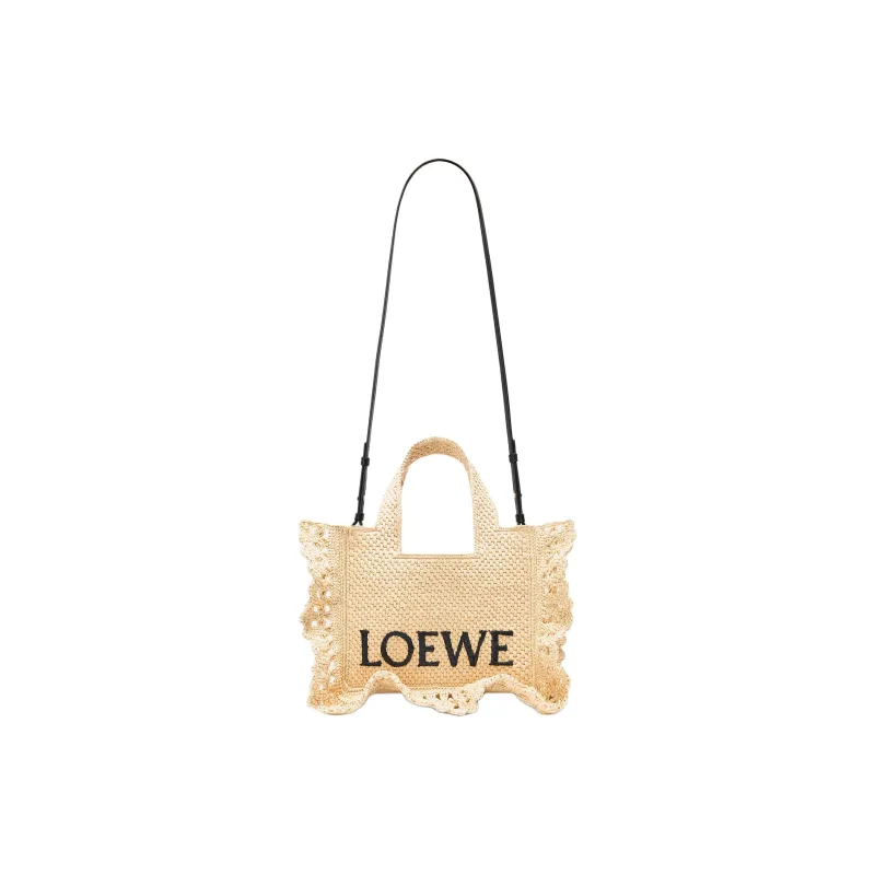 LOEWE Font Tote Plant Material Tote Bag, Shopping Bag, Shoulder Bag, Crossbody Bag, Handbag Trumpets Women's Natural-1
