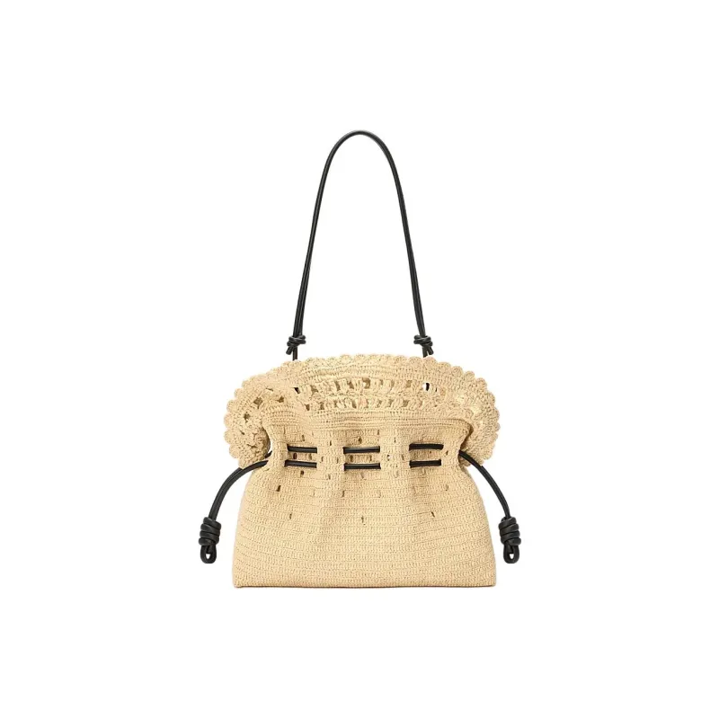 LOEWE Raffia Shoulder Bag Clutch Medium Size Women's Natural-1