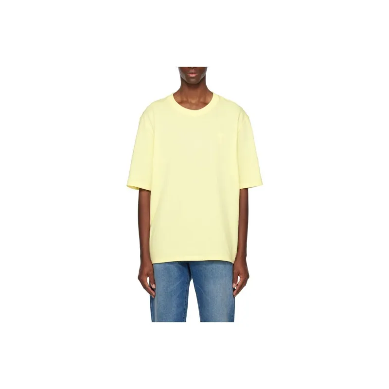 AMIPARIS Drop Shoulder Sleeve T Shirt Unisex Cream Yellow-0