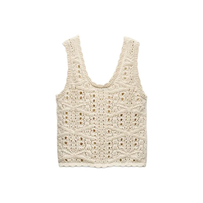 ZARA Tank Tops Women's White-0