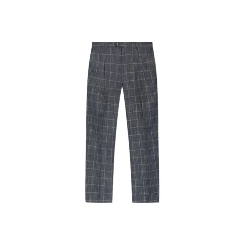 ETRO Checked Slub Trousers-0