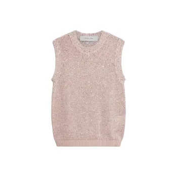 Golden Goose Sequined Mesh Knitted Tank Top