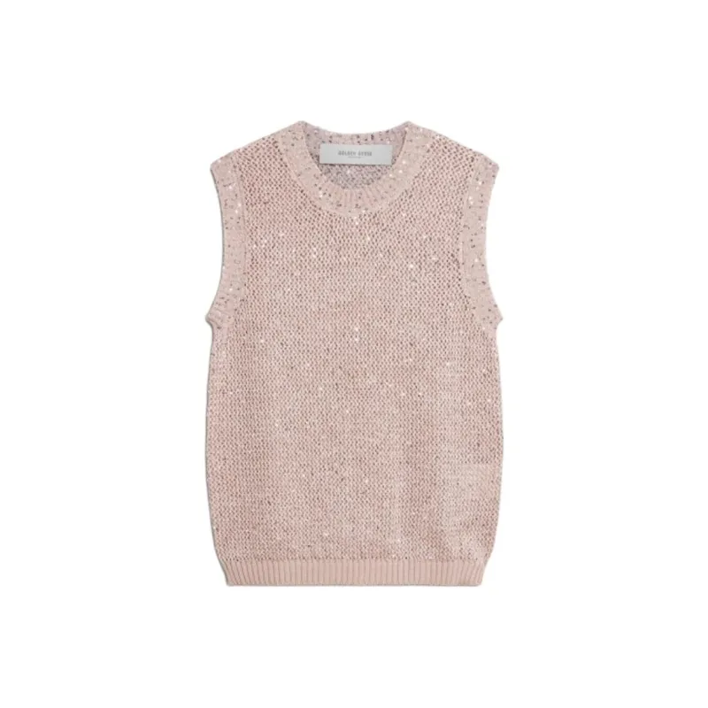 Golden Goose Sequined Mesh Knitted Tank Top-0