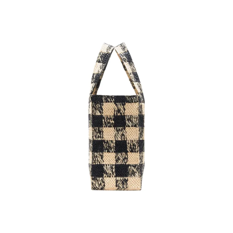 LOEWE Raffia Tote Bag, Shopping Bag, Shoulder Bag Tubas Women's Natural & Black-2