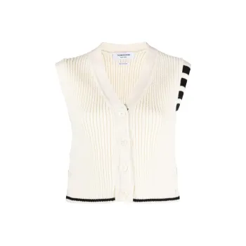 THOM BROWNE 4 Bar Stripe Intarsia knit Vest