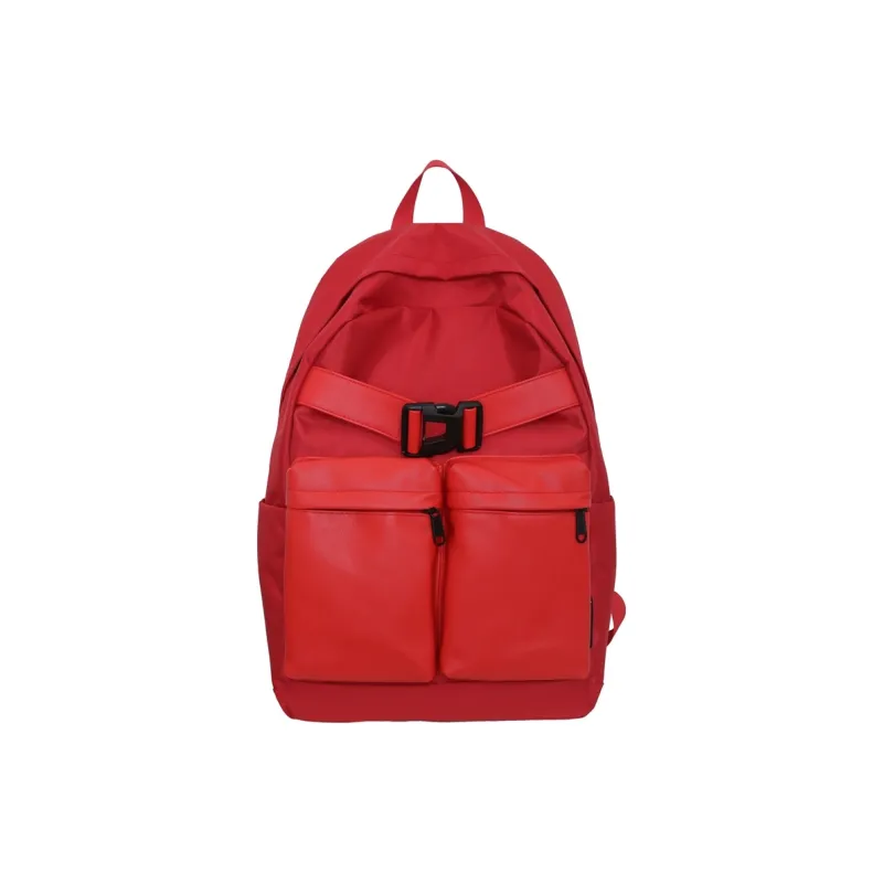 SUN EARTH &U Oxford Patchwork PU Backpack Unisex Multicolor-4
