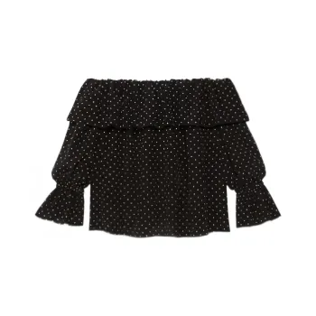 GUCCI Polka Dot print Off shoulder Blouse