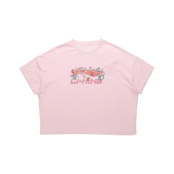 LiNing Sports Fashion Collection Drop Shoulder Sleeve T Shirt Women's Pink