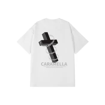 Caramella Drop Shoulder Sleeve T Shirt Unisex White Heather Gray