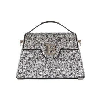 BALMAIN Sheepskin Shoulder Bag, Crossbody Bag, Handbag Women's Silver