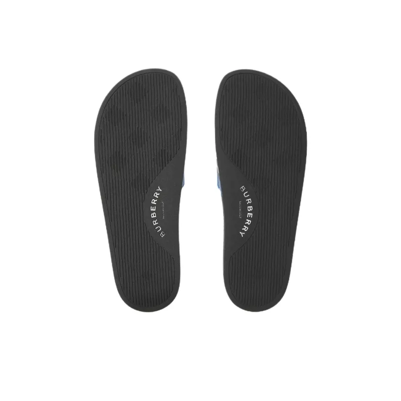 Burberry Slip Resistant Slide Slippers Men's Blue-4