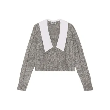 GANNI Crop Tops Women's Gray