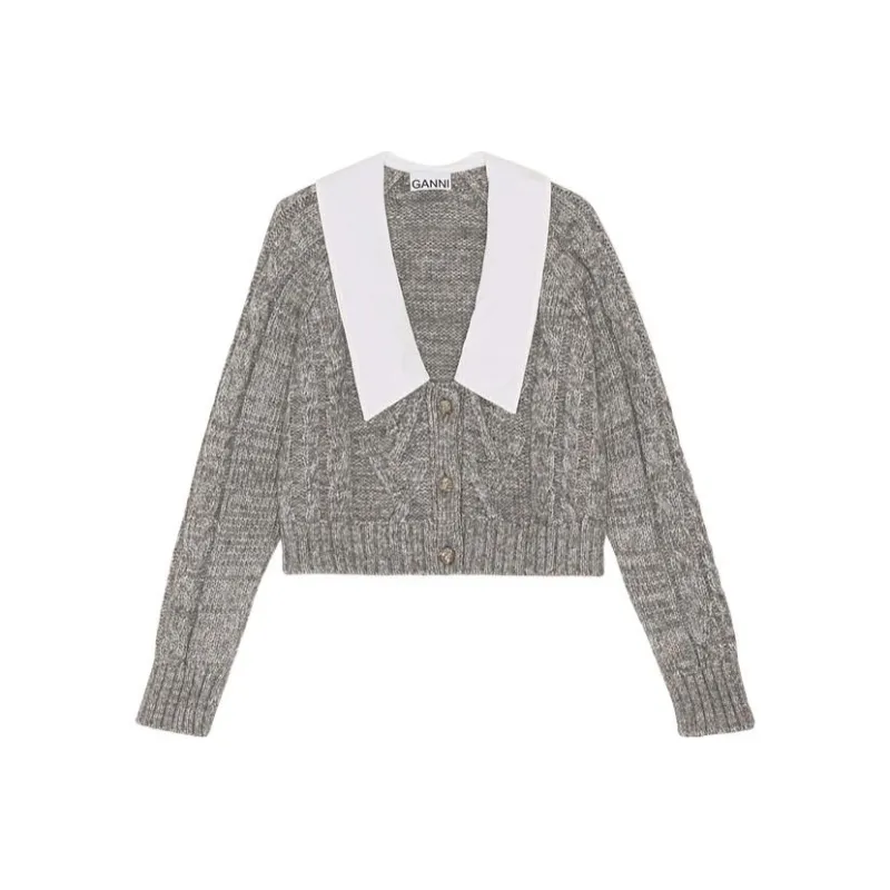 GANNI Crop Tops Women's Gray-0