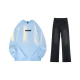 Arctic Ice Blue (Long-Sleeved)+Black Gray Jeans