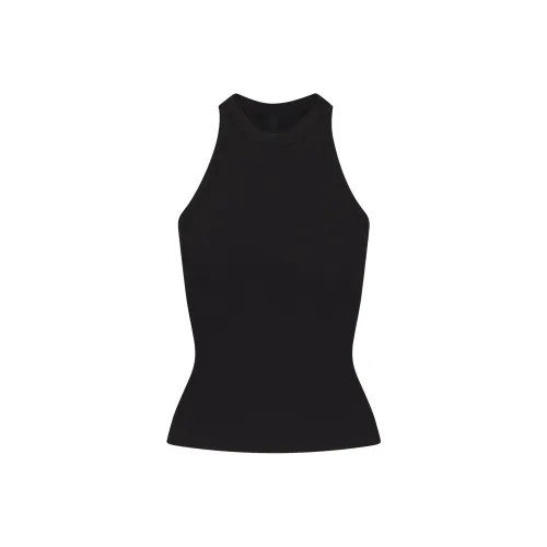 SKIMS SOFT t-shirt HIGH NECK TANK Top Women's ONYX/Onyx