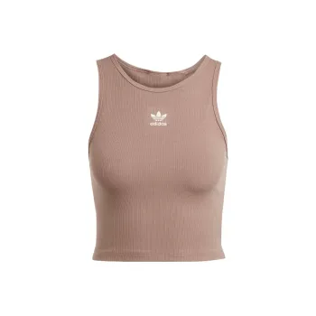 Adidas Originals Women's Essentials Ribbed Tank Top Trace Brown