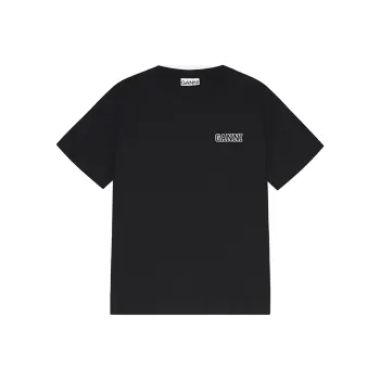 GANNI Thin Software Jersey T Shirt 'Black'